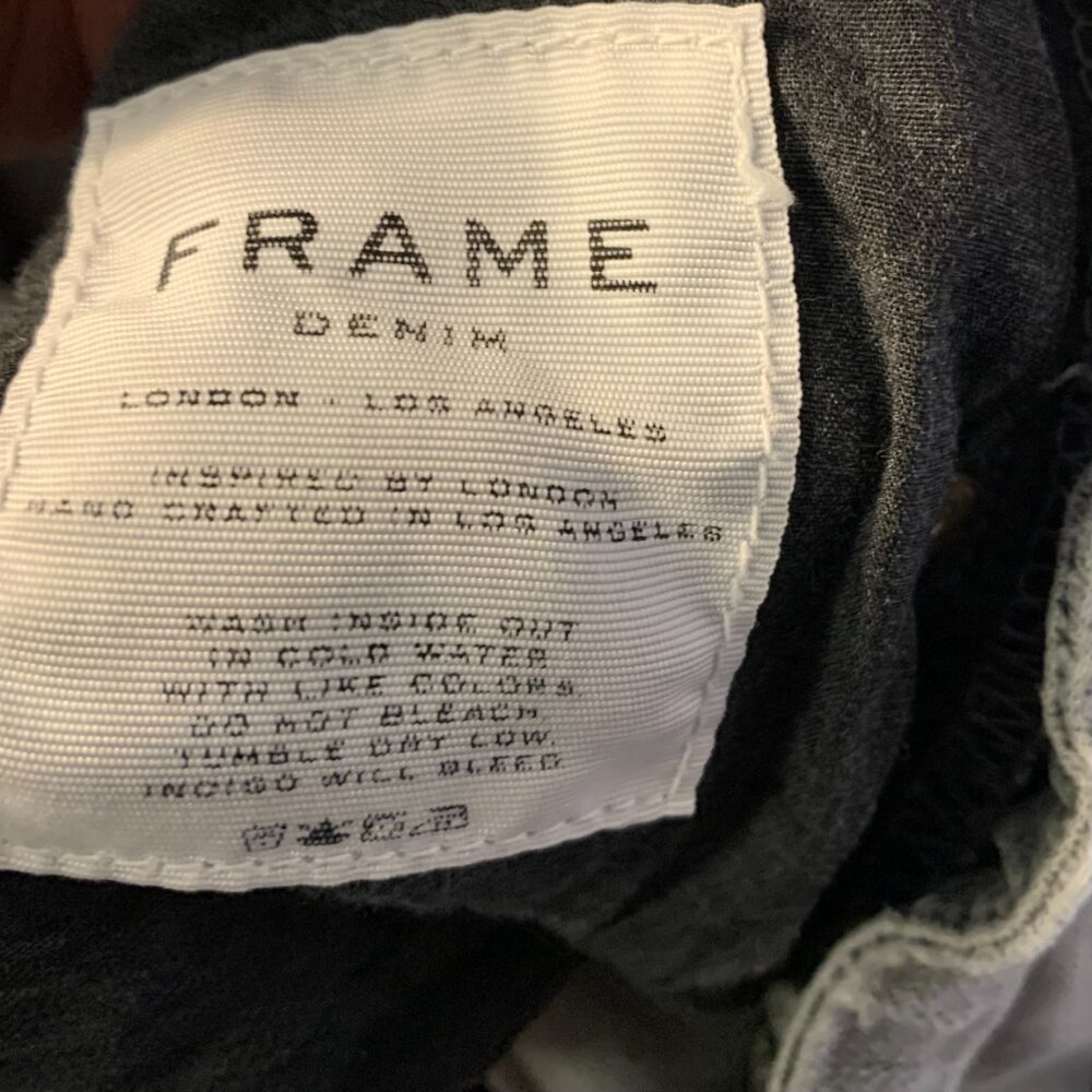 Frame Women's Le Crop Mini Boot Flared Jeans Size 26 Washed Black Slim Indie - Picture 7 of 9